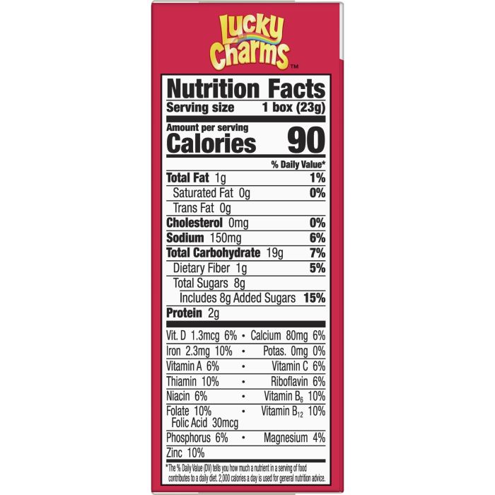 Lucky charms cereal nutrition facts