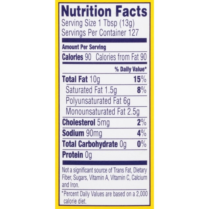 Lite mayonnaise nutrition facts