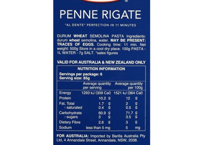 Barilla Pasta Nutrition Facts A Comprehensive Guide