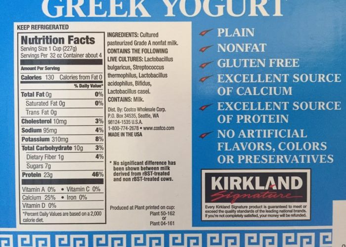 Plain Greek Yogurt Nutrition Facts