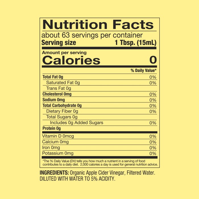 Apple cider vinegar nutrition facts