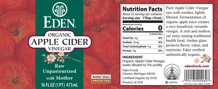 Apple cider vinegar nutrition facts