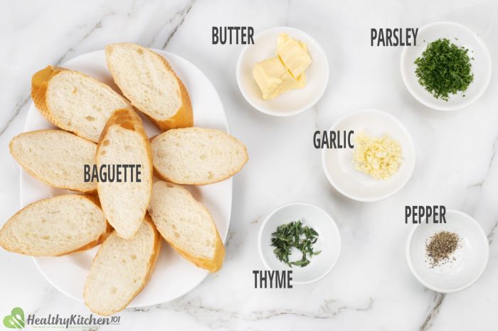 Nutrition facts of garlic bread