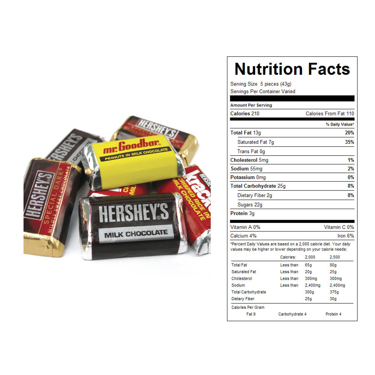 Mini hersheys chocolate bar nutrition facts